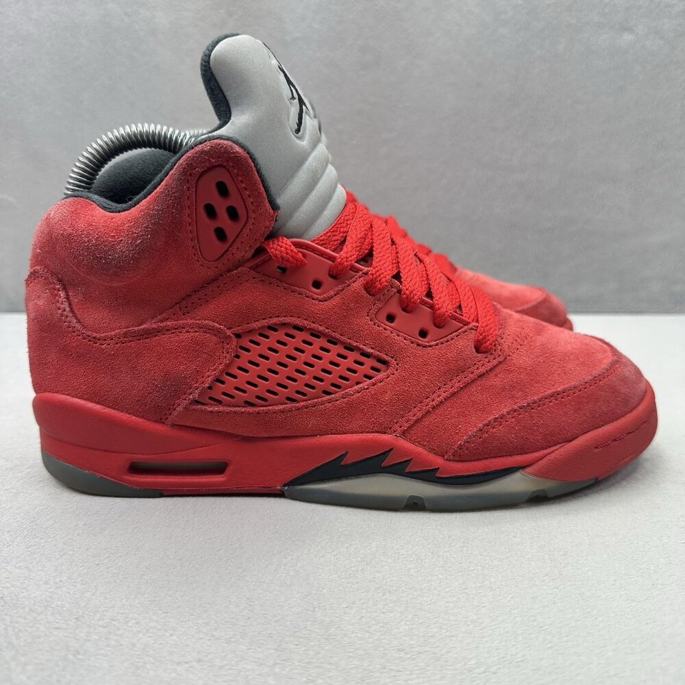 Size 4.5Y / Womens 6 Jordan 5 Retro University‎ Red Suede (GS) Shoes Sneakers